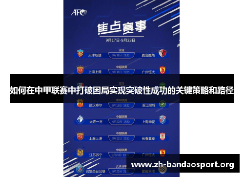 如何在中甲联赛中打破困局实现突破性成功的关键策略和路径 如何在中甲联赛中打破困局实现突破性成功的关键策略和路径