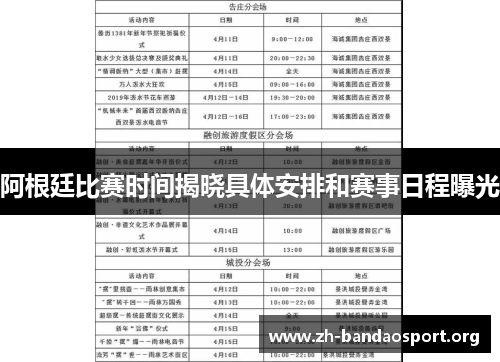 阿根廷比赛时间揭晓具体安排和赛事日程曝光 阿根廷比赛时间揭晓具体安排和赛事日程曝光